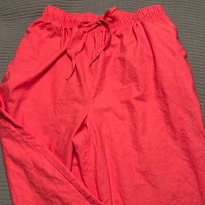 Hot Pink Draw String Waist Capri Pants Size Large